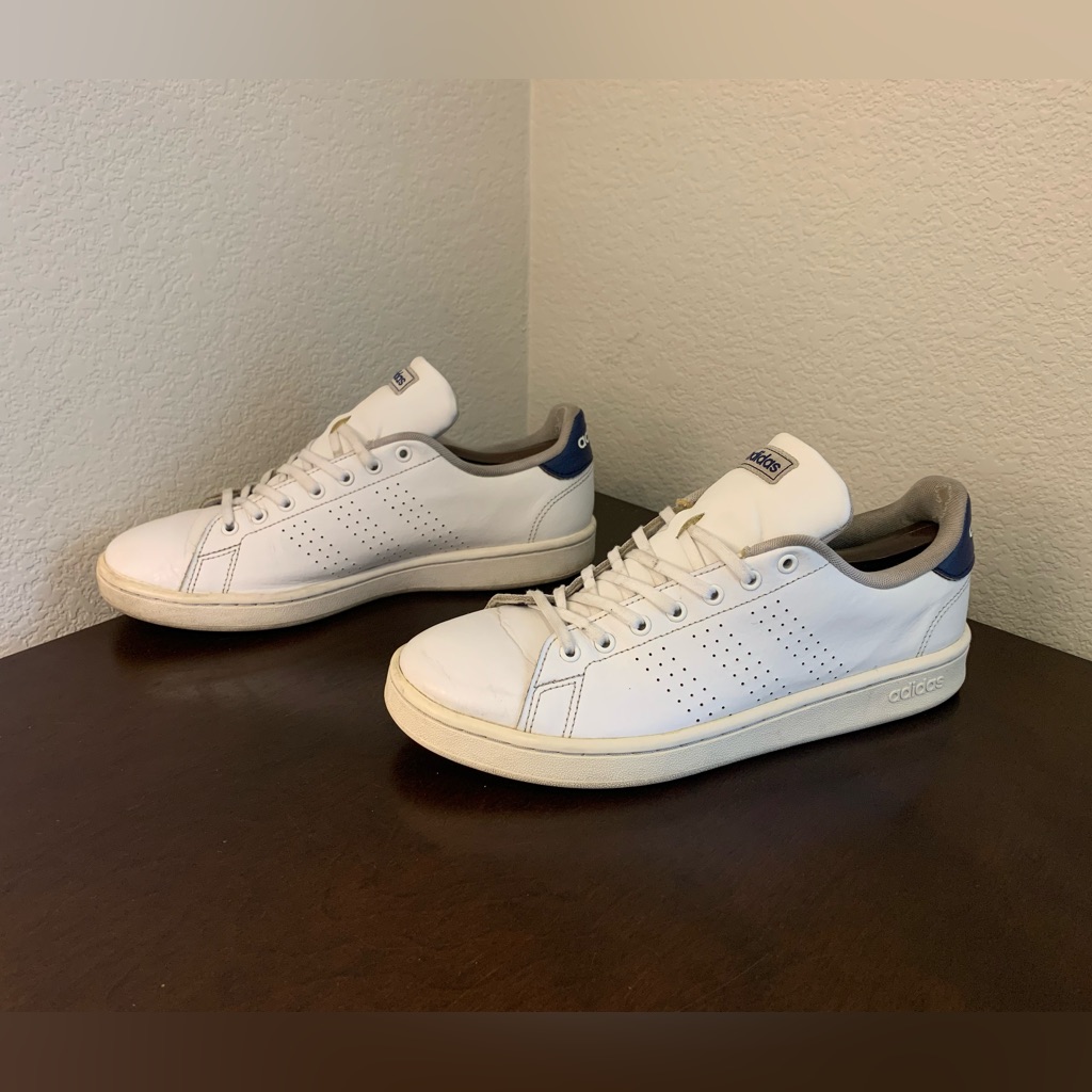 Adidas Advantage White Dark Blue Sneaker Men’s Size 9.5 Beaters